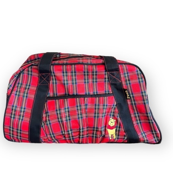 DISNEY POOH Vintage Tartan Plaid Tote Travel Bag - Picture 3 of 12